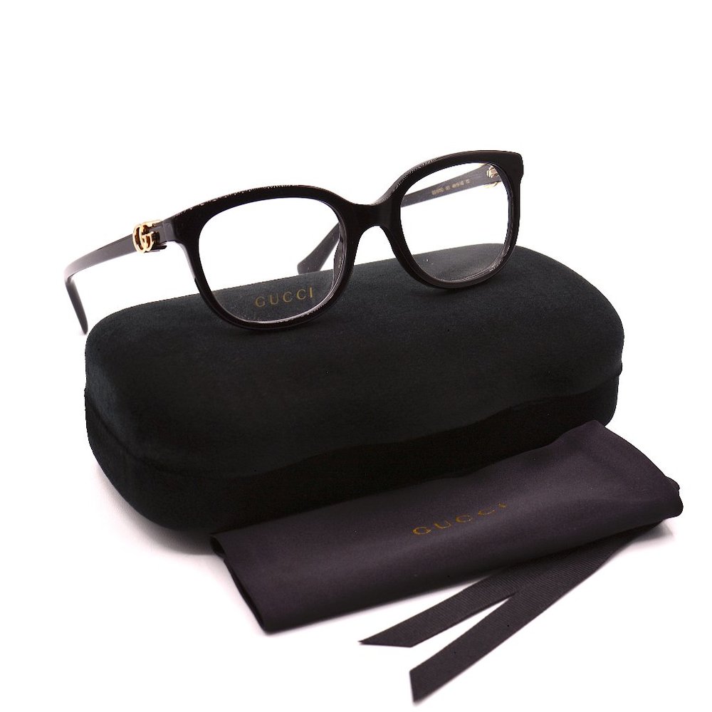 NEW GUCCI GG1075O 001 BLACK AUTHENTIC EYEGLASSES FRAME RX 48-19 - Picture 2 of 12